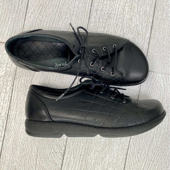 Dansko Shoes Dansko Black Leather Work Slip Resistant Sneaker